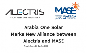 Arabia One Solar Marks New Alliance between Alectris and MASE website