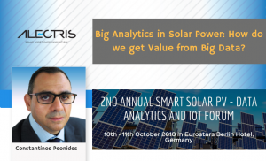 Alectris speaking at Smart Solar PV - Data Analytics & IoT Forum 2018